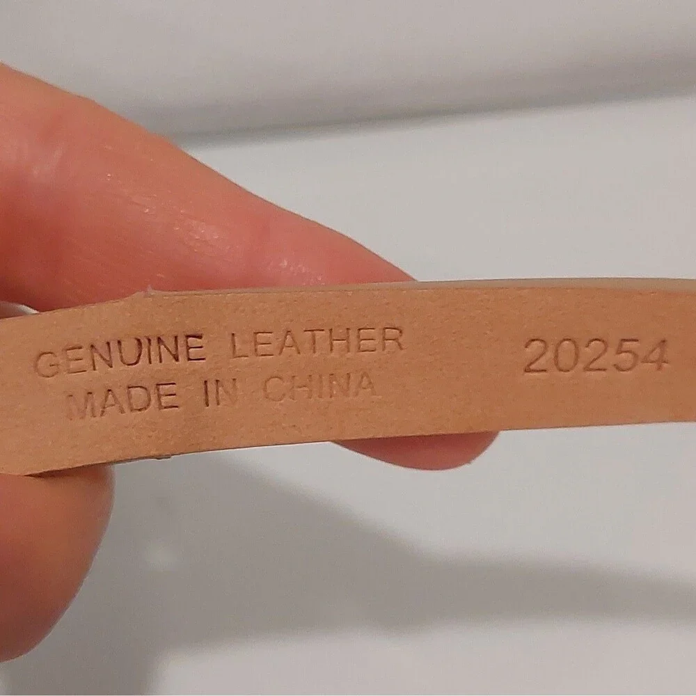 J Crew Skinny Gold/champain/beige Textured Leather Glitter Belt Size L